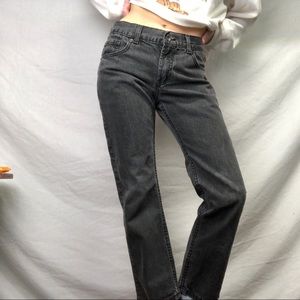 Levis 513 Slim Straight Black Low Rise Denim Jeans